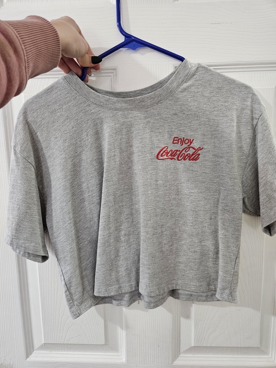 Coca Cola Tops - Coca-Cola Heather Gray Cropped Tee